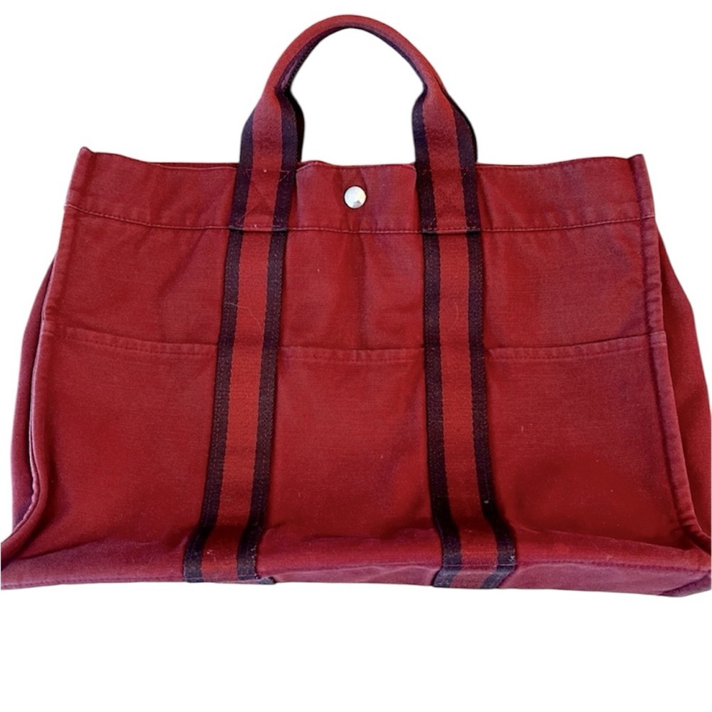 GUC Hermes Canvas Fourre-Tout MM Red
Tote Bag